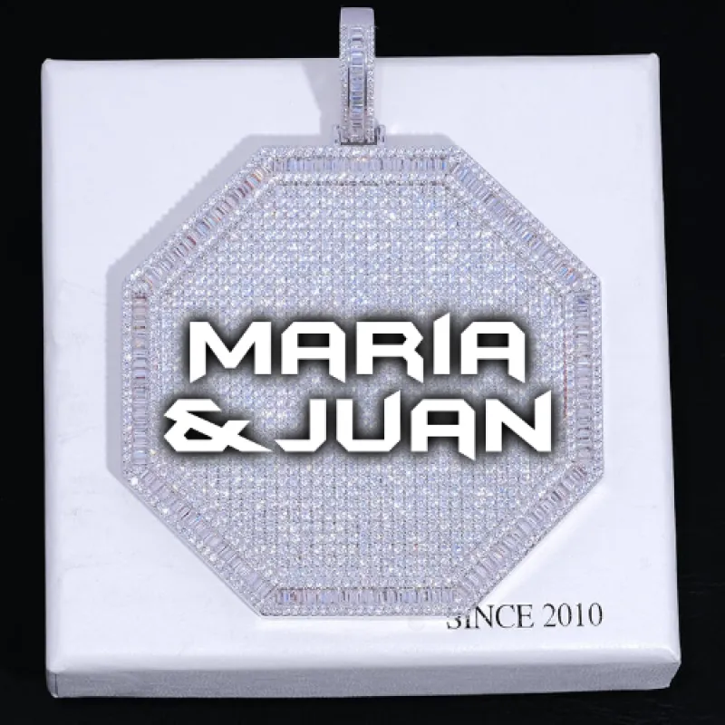 CUSTOM LETTER NECKLACE 3D BIG OCTAGON made by The GUU Shop