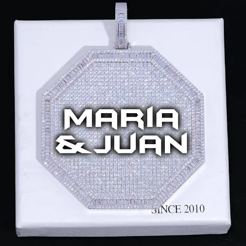 CUSTOM LETTER NECKLACE 3D BIG OCTAGON sold by The GUU Shop