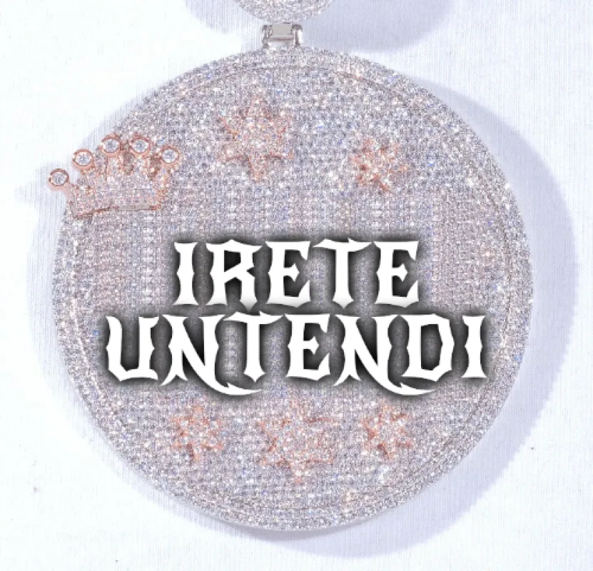 CUSTOM LETTER NECKLACE 3D BIG CROWN DISC made by The GUU Shop