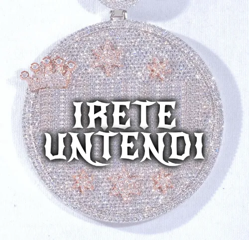 CUSTOM LETTER NECKLACE 3D BIG CROWN DISC sold by The GUU Shop