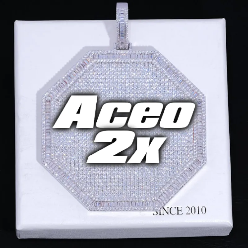 CUSTOM LETTER NECKLACE 3D BIG OCTAGON made by The GUU Shop