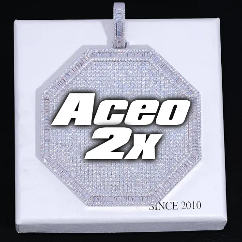 CUSTOM LETTER NECKLACE 3D BIG OCTAGON sold by The GUU Shop