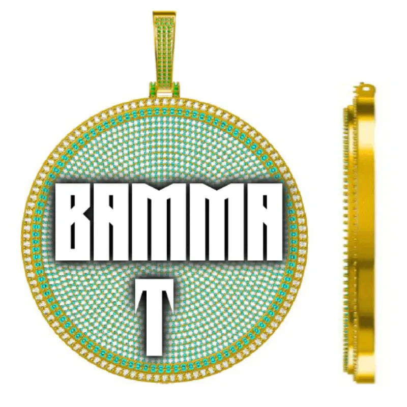 CUSTOM LETTER NECKLACE 3D BIG DISC made by The GUU Shop