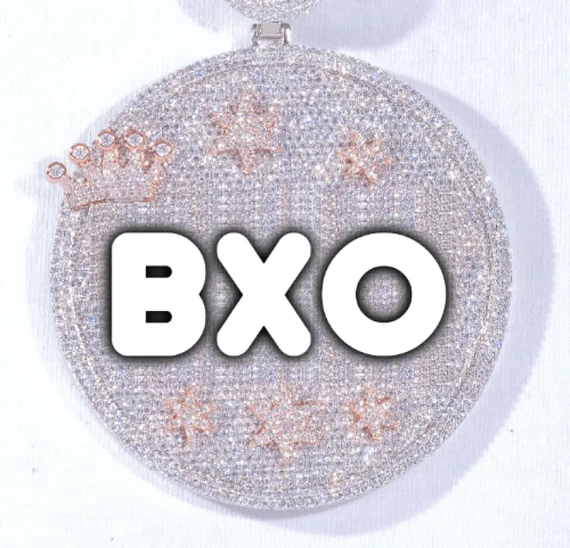 CUSTOM LETTER NECKLACE 3D BIG CROWN DISC made by The GUU Shop