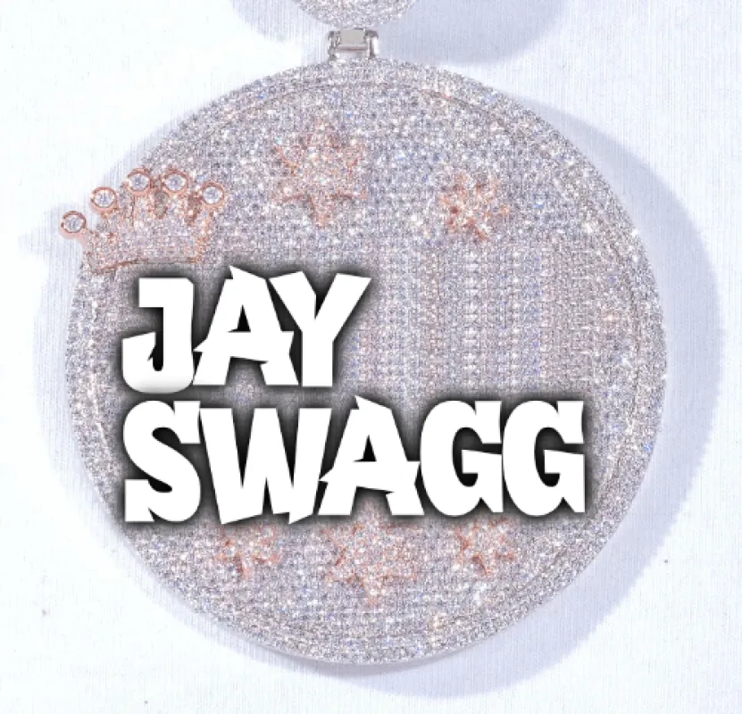 CUSTOM LETTER NECKLACE 3D BIG CROWN DISC made by The GUU Shop