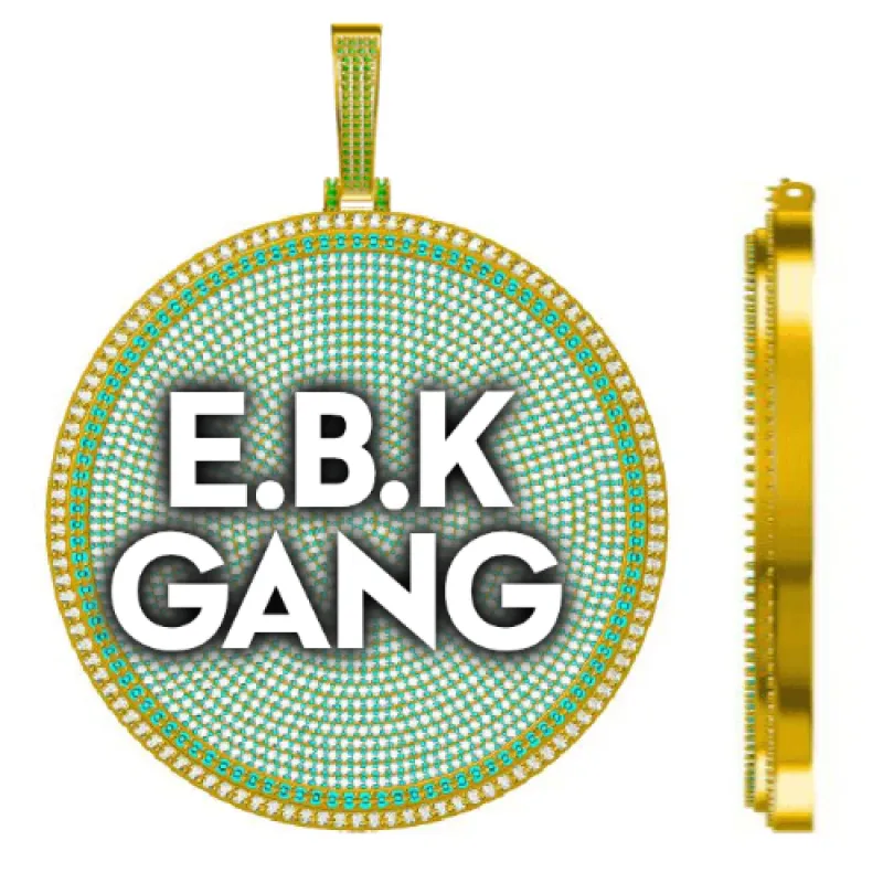 CUSTOM LETTER NECKLACE 3D BIG DISC made by The GUU Shop