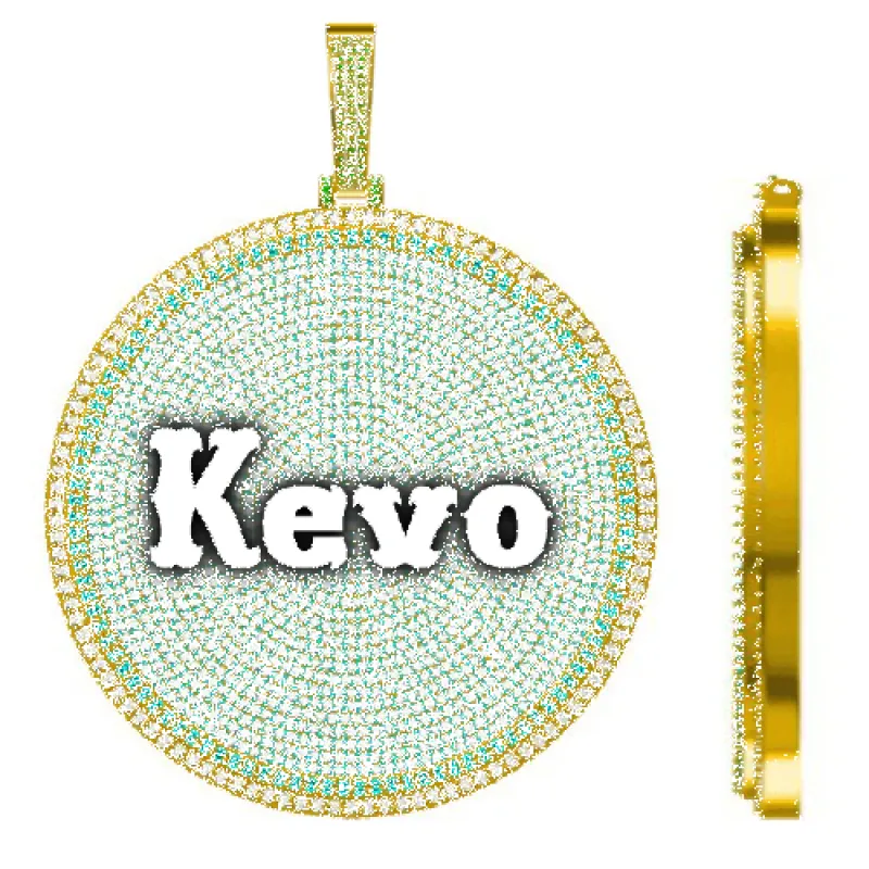 CUSTOM LETTER NECKLACE 3D BIG DISC made by The GUU Shop