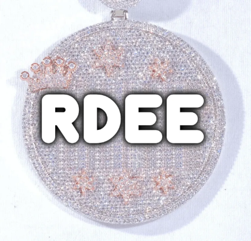 CUSTOM LETTER NECKLACE 3D BIG CROWN DISC made by The GUU Shop