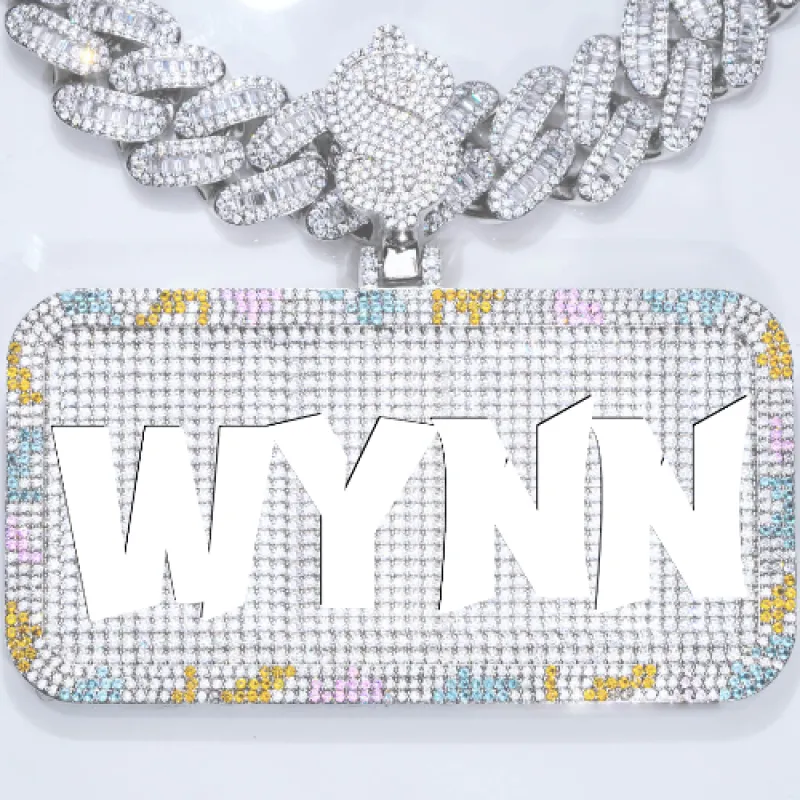 CUSTOM LETTER NECKLACE 3D COLORFUL SQUARE made by The GUU Shop