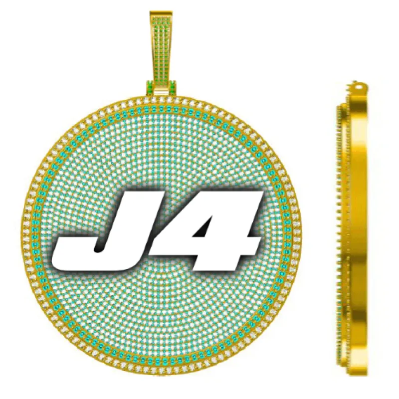 CUSTOM LETTER NECKLACE 3D BIG DISC made by The GUU Shop