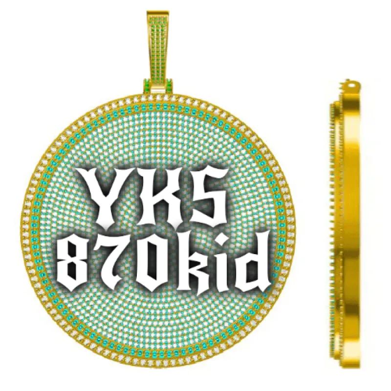 CUSTOM LETTER NECKLACE 3D BIG DISC made by The GUU Shop