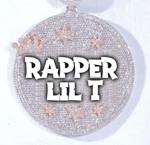 CUSTOM LETTER NECKLACE 3D BIG CROWN DISC sold by The GUU Shop