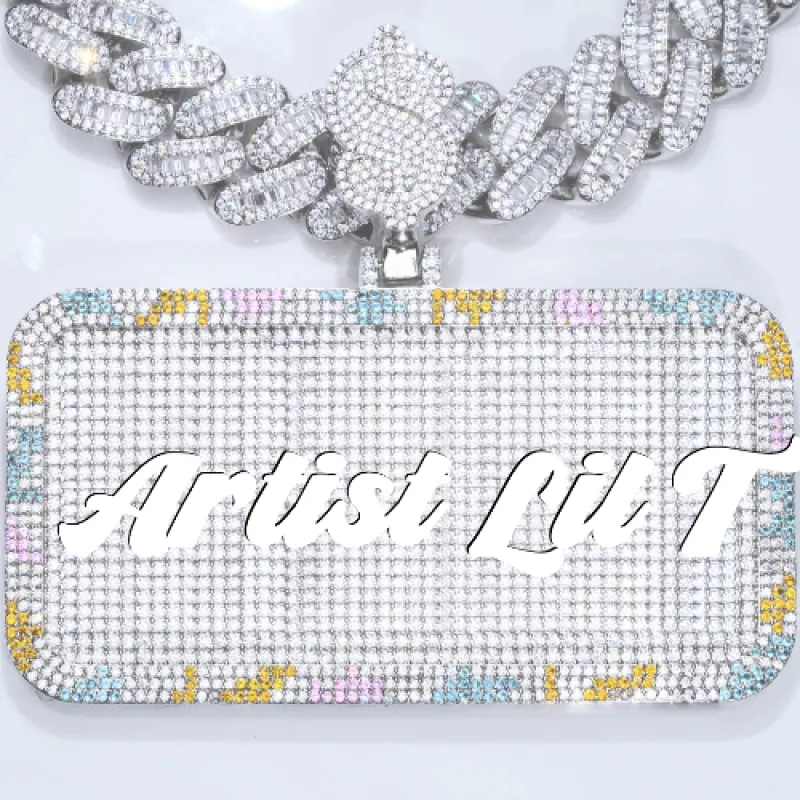 CUSTOM LETTER NECKLACE 3D COLORFUL SQUARE made by The GUU Shop