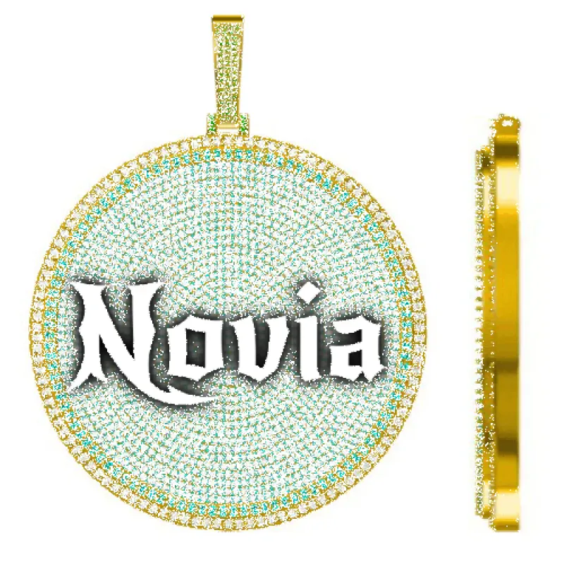 CUSTOM LETTER NECKLACE 3D BIG DISC made by The GUU Shop