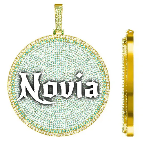 CUSTOM LETTER NECKLACE 3D BIG DISC sold by The GUU Shop