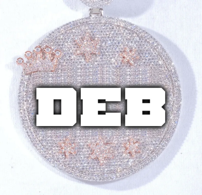 CUSTOM LETTER NECKLACE 3D BIG CROWN DISC made by The GUU Shop