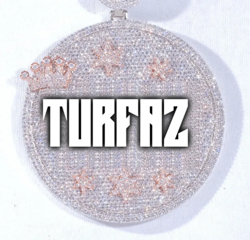 CUSTOM LETTER NECKLACE 3D BIG CROWN DISC made by The GUU Shop