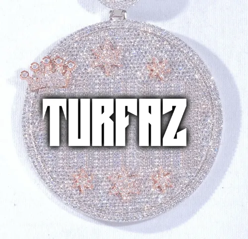 CUSTOM LETTER NECKLACE 3D BIG CROWN DISC sold by The GUU Shop