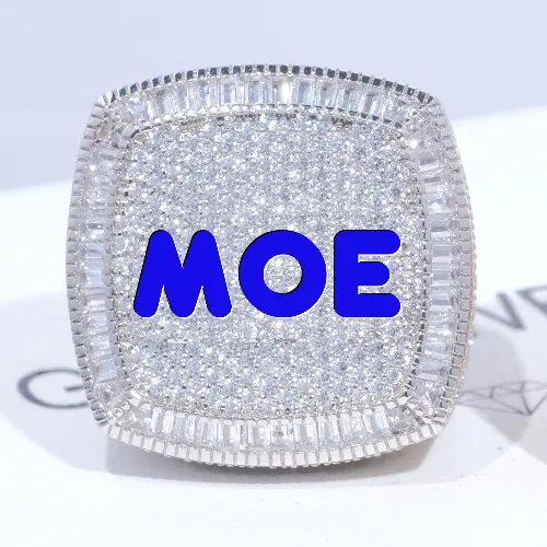 CUSTOM LETTER 3D ICED RING sold by The GUU Shop