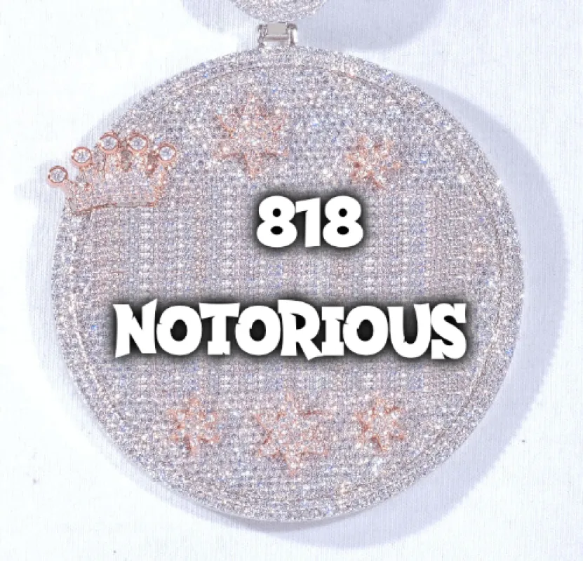 CUSTOM LETTER NECKLACE 3D BIG CROWN DISC made by The GUU Shop