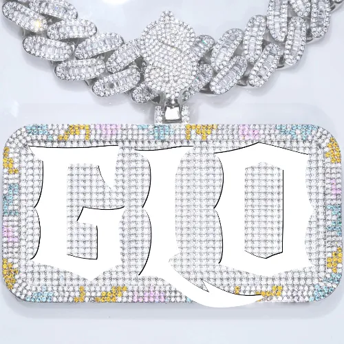 CUSTOM LETTER NECKLACE 3D COLORFUL SQUARE sold by The GUU Shop