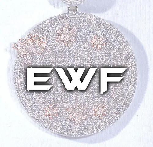 CUSTOM LETTER NECKLACE 3D BIG CROWN DISC sold by The GUU Shop