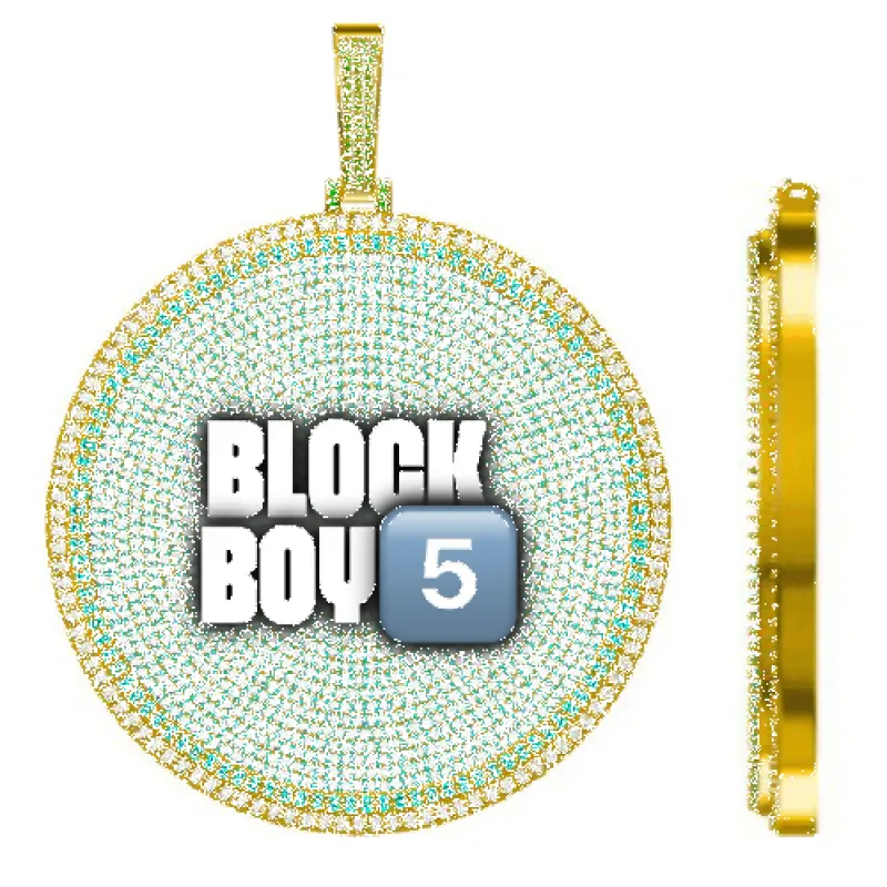 CUSTOM LETTER NECKLACE 3D BIG DISC made by The GUU Shop