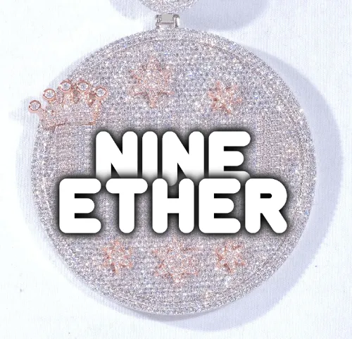 CUSTOM LETTER NECKLACE 3D BIG CROWN DISC sold by The GUU Shop