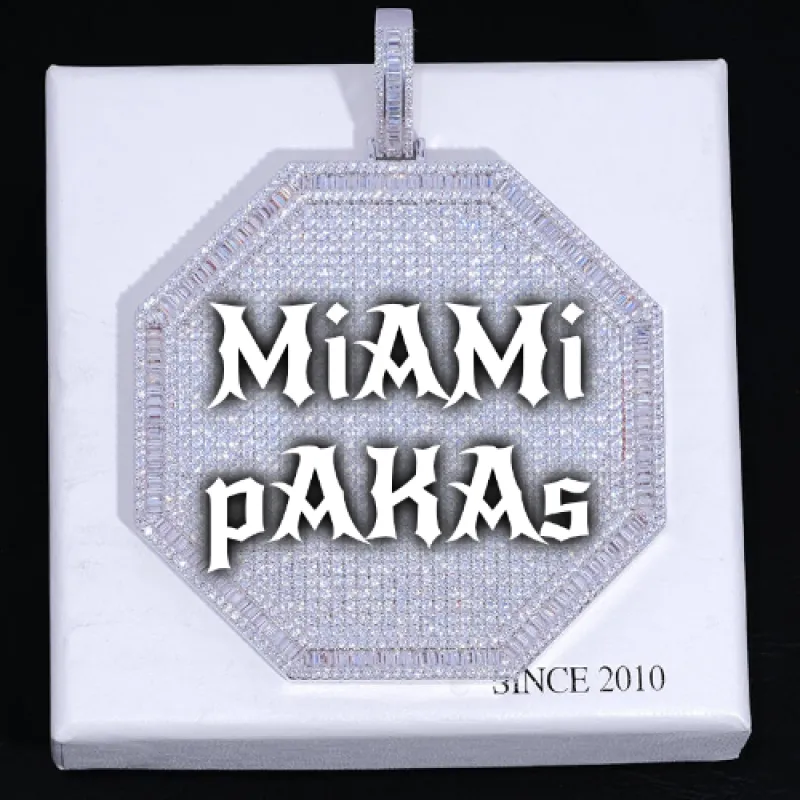 CUSTOM LETTER NECKLACE 3D BIG OCTAGON made by The GUU Shop