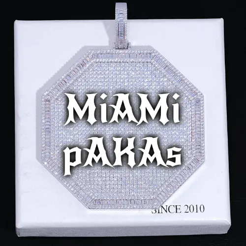 CUSTOM LETTER NECKLACE 3D BIG OCTAGON sold by The GUU Shop