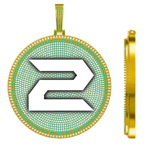 CUSTOM LETTER NECKLACE 3D BIG DISC sold by The GUU Shop