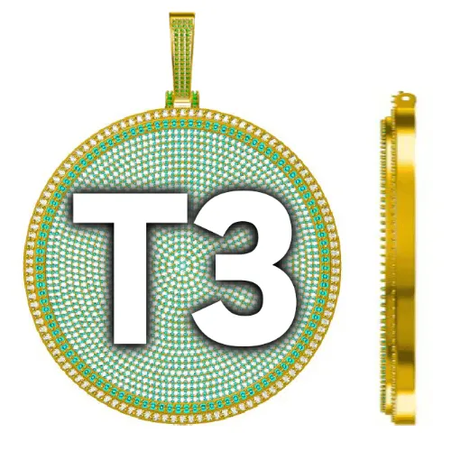 CUSTOM LETTER NECKLACE 3D BIG DISC sold by The GUU Shop