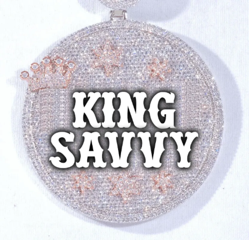 CUSTOM LETTER NECKLACE 3D BIG CROWN DISC made by The GUU Shop