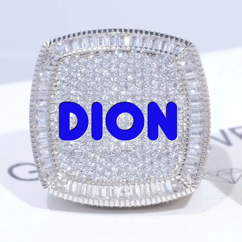 CUSTOM LETTER 3D ICED RING made by The GUU Shop