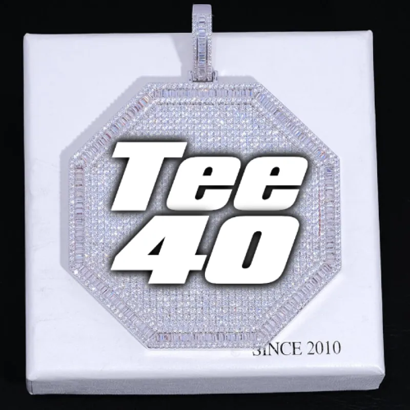 CUSTOM LETTER NECKLACE 3D BIG OCTAGON made by The GUU Shop