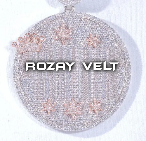 CUSTOM LETTER NECKLACE 3D BIG CROWN DISC sold by The GUU Shop