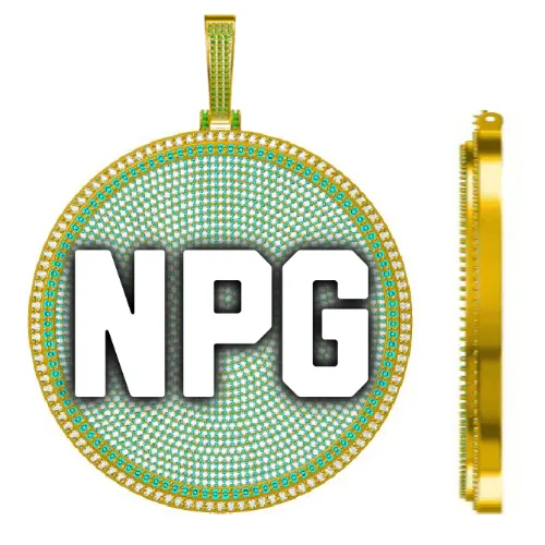 CUSTOM LETTER NECKLACE 3D BIG DISC sold by The GUU Shop