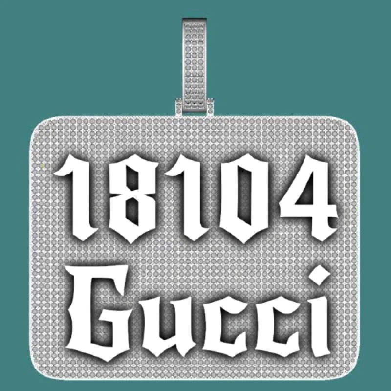 CUSTOM LETTER NECKLACE 3D BIG SQUARE made by The GUU Shop