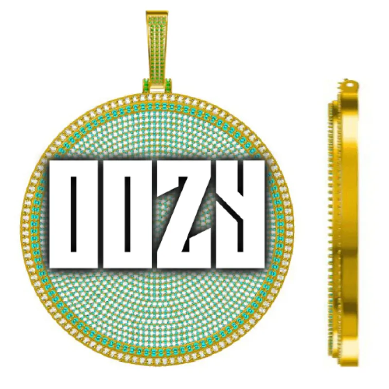 CUSTOM LETTER NECKLACE 3D BIG DISC made by The GUU Shop