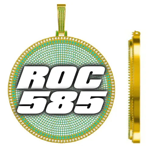 CUSTOM LETTER NECKLACE 3D BIG DISC sold by The GUU Shop