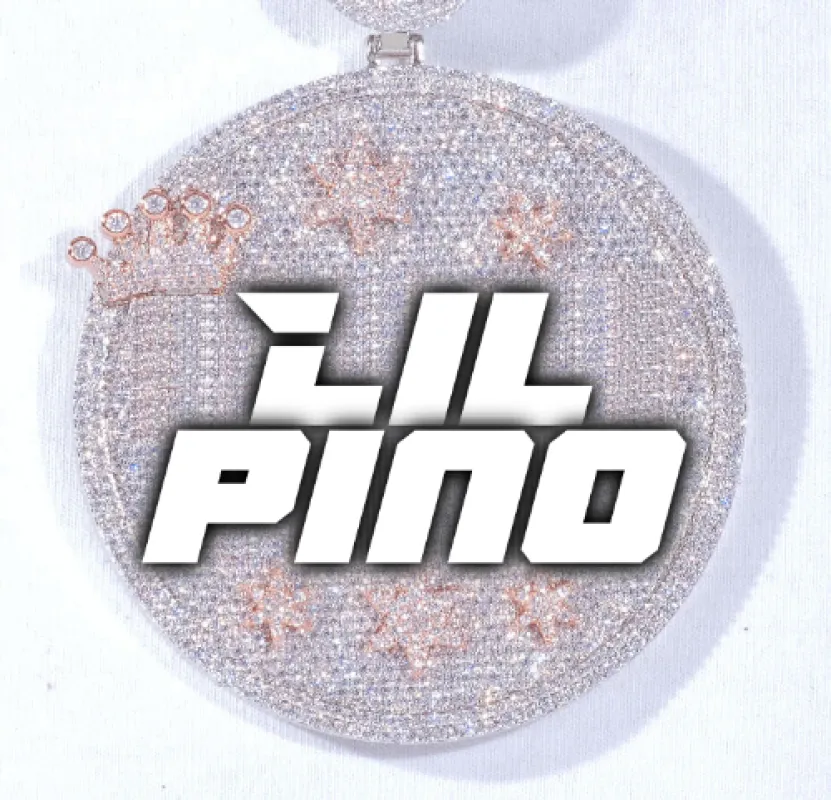 CUSTOM LETTER NECKLACE 3D BIG CROWN DISC made by The GUU Shop