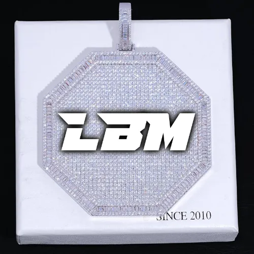 CUSTOM LETTER NECKLACE 3D BIG OCTAGON sold by The GUU Shop