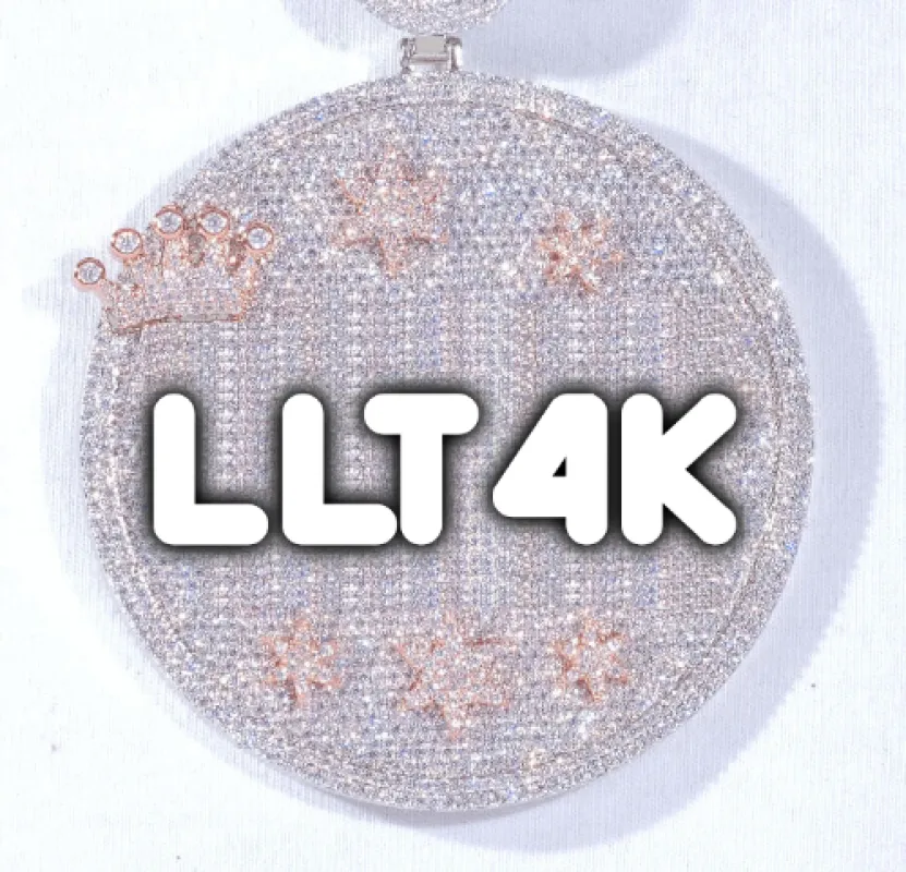 CUSTOM LETTER NECKLACE 3D BIG CROWN DISC made by The GUU Shop