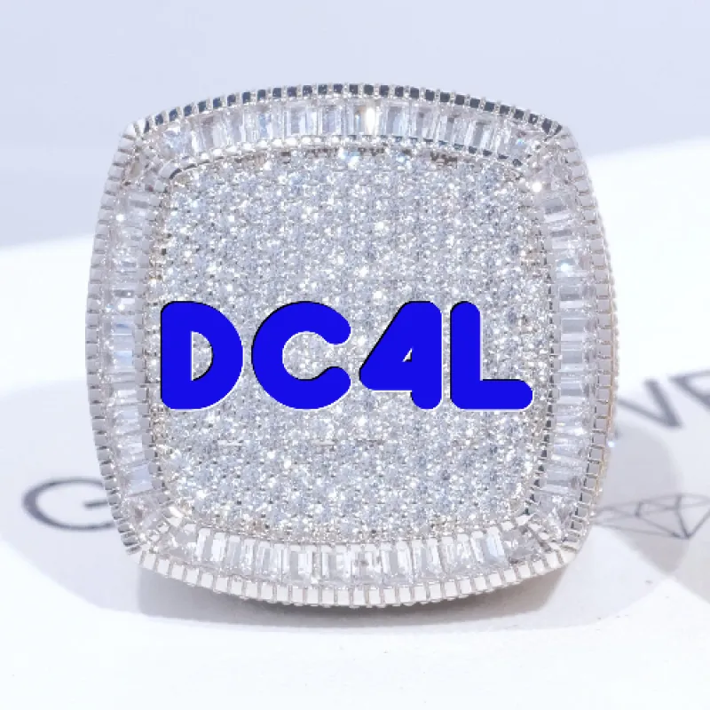 CUSTOM LETTER 3D ICED RING made by The GUU Shop