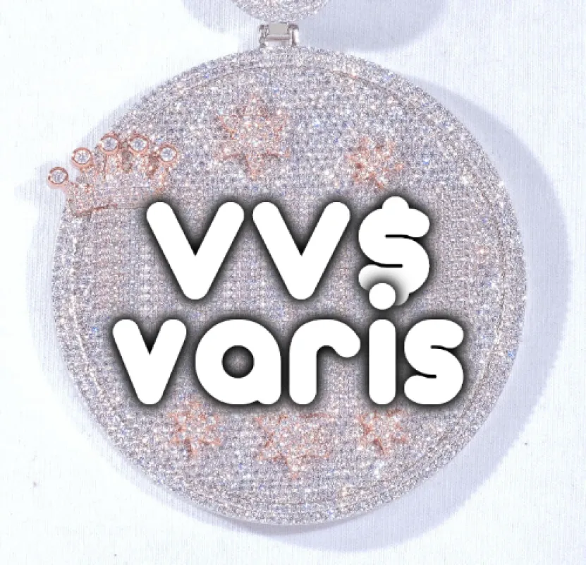 CUSTOM LETTER NECKLACE 3D BIG CROWN DISC made by The GUU Shop