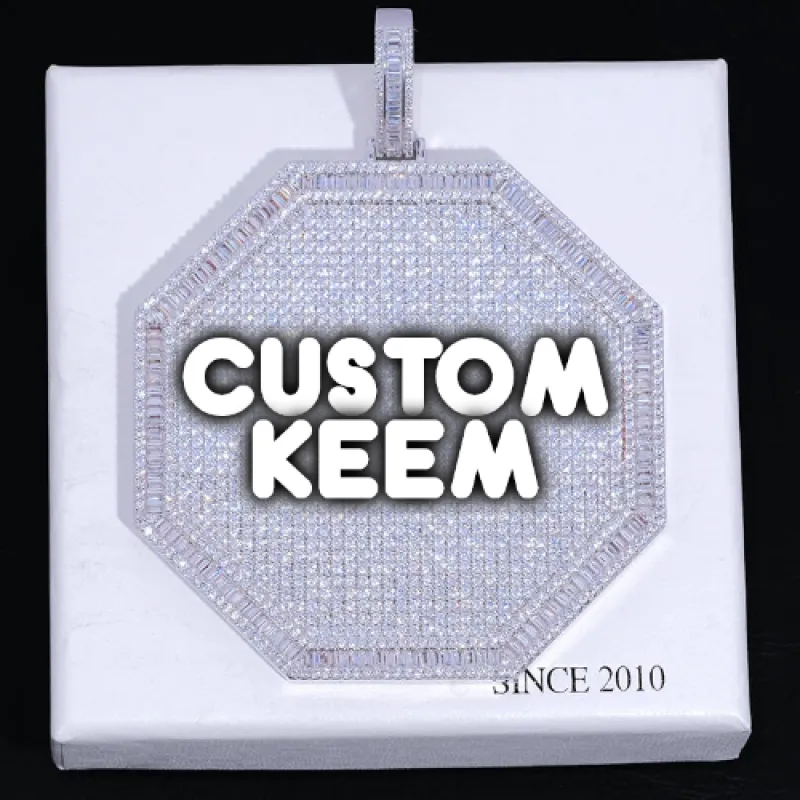 CUSTOM LETTER NECKLACE 3D BIG OCTAGON made by The GUU Shop