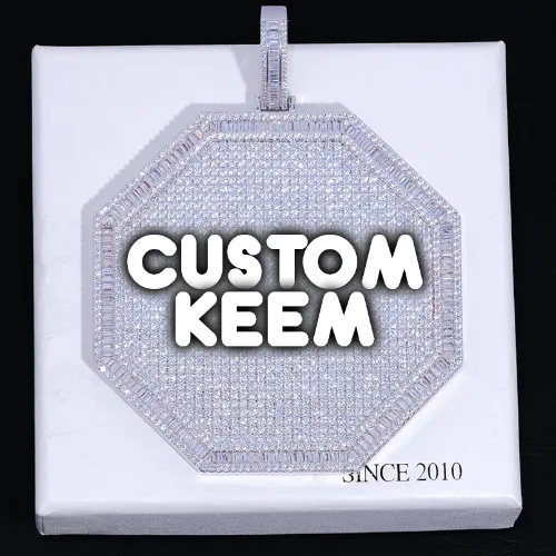 CUSTOM LETTER NECKLACE 3D BIG OCTAGON sold by The GUU Shop