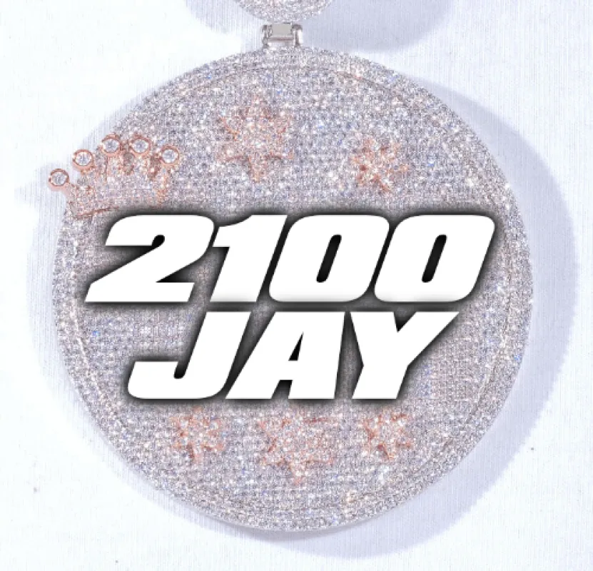 CUSTOM LETTER NECKLACE 3D BIG CROWN DISC made by The GUU Shop