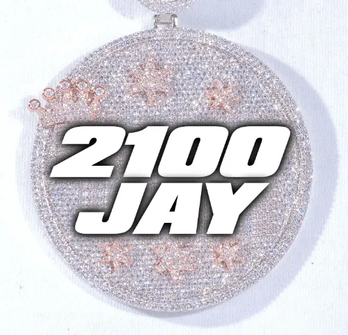 CUSTOM LETTER NECKLACE 3D BIG CROWN DISC sold by The GUU Shop