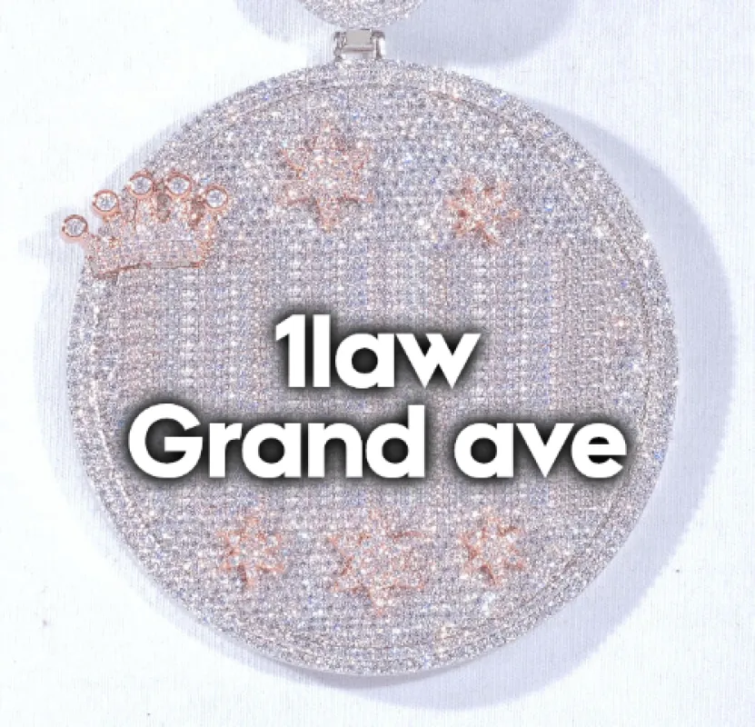 CUSTOM LETTER NECKLACE 3D BIG CROWN DISC made by The GUU Shop